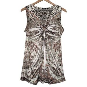 Embellished‎ Y2K Sleeveless Blouse Boho Leopard Print Cutie